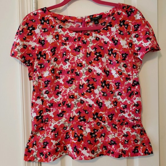 Ann Taylor poppy peplum top - Picture 1 of 1